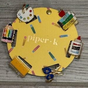 Brand new Piper K teacher School-Themed Hair Clips Set - Multicolor